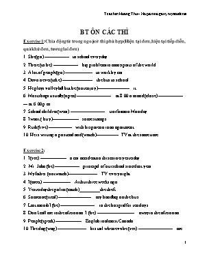 Bài tập ôn các thì cơ bản